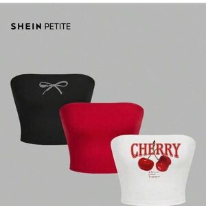 SHEIN Women's Tube Tops - Black, Red, White